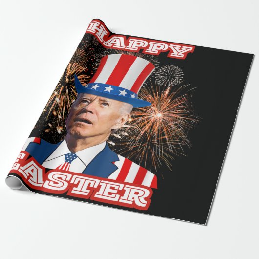 Joe Biden Happy Pasen Cadeaupapier (Uitgerold)