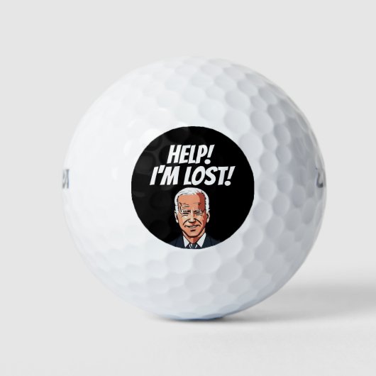 JOE BIDEN HELP! IK BEN VERLOREN! FUNNY GOLF BALLS GOLFBALLEN (Voorkant)