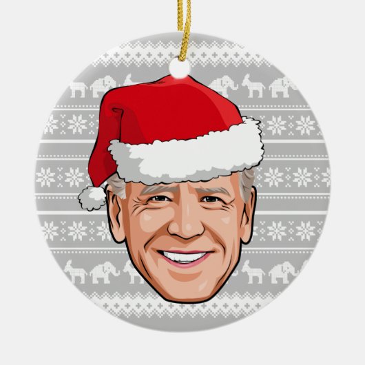 Joe Biden Holiday Ceramic Ornament (Voorkant)
