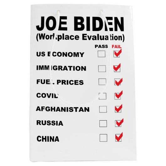 Joe Biden Job Evaluation Medium Cadeauzakje (Voorkant)