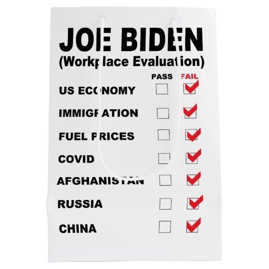 Joe Biden Job Evaluation Medium Cadeauzakje (Achterkant)