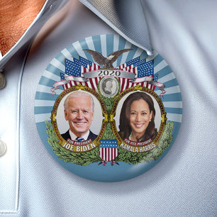 Joe Biden Kamala Harris 2020 Collectible Jugate Ronde Button 7,6 Cm