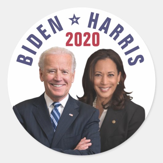 Joe Biden Kamala Harris 2020 President Vice Foto's Ronde Sticker (Voorkant)