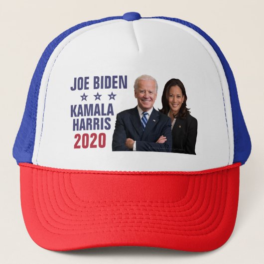 Joe Biden Kamala Harris 2020 President Vice Foto's Trucker Pet (Voorkant)