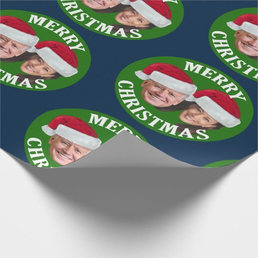 Joe Biden Kamala Harris 2020 w/ Santa Hats - Blue Cadeaupapier (Hoek)