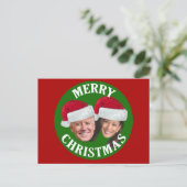 Joe Biden Kamala Harris 2020 w/ Santa Hats - Rood Briefkaart (Staand voorkant)