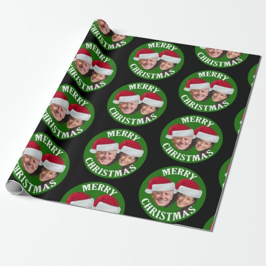 Joe Biden Kamala Harris 2020 w/ Santa Hats - zwart Cadeaupapier (Uitgerold)