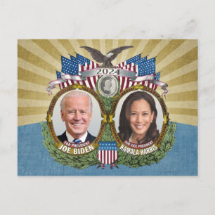 Joe Biden Kamala Harris 2024 - Jugate Foto Briefkaart