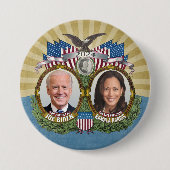 Joe Biden Kamala Harris 2024 - Jugate Foto Ronde Button 7,6 Cm (Voorkant)