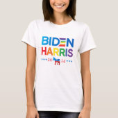 Joe Biden Kamala Harris 2024 Rainbow Gay Pride T-shirt (Voorkant)