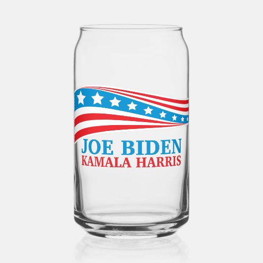 Joe Biden Kamala Harris 2024 Verkiezingsgolf Blikvorm Glas (Voorkant)