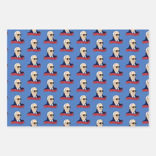 Joe Biden Kamala Harris Blue POTUS Trio Set Gift Inpakpapier Vel (Voorkant 2)