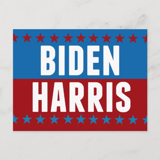 Joe Biden Kamala Harris Blue Red Stars Briefkaart (Voorkant)