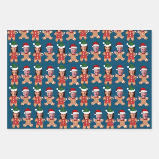 Joe Biden Kamala Harris Custom Face Gingerbread Inpakpapier Vel (Voorkant 3)