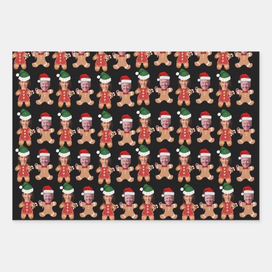 Joe Biden Kamala Harris Custom Face Gingerbread Inpakpapier Vel (Voorkant)