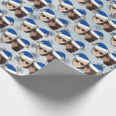 Joe Biden + Kamala Harris Droy Blue Kerstmis Cadeaupapier (Hoek)