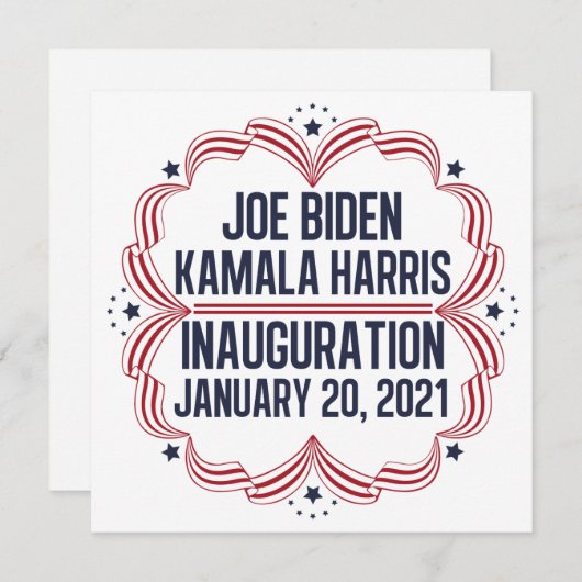 Joe Biden Kamala Harris Inauguration 2021 Kaart (Voorkant / Achterkant)