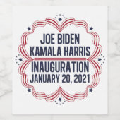Joe Biden Kamala Harris Inauguration 2021  Wijn Etiket (Enkel label)