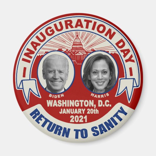 Joe Biden Kamala Harris Inauguration Day Souvenir Magneet (Voorkant)