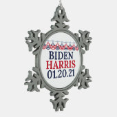 Joe Biden Kamala Harris Inauguration Day Tin Sneeuwvlok Ornament (Links)