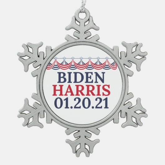 Joe Biden Kamala Harris Inauguration Day Tin Sneeuwvlok Ornament (Voorkant)