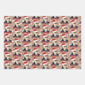 Joe Biden Kamala Harris kerstkraft Trio Gift Inpakpapier Vel (Voorkant 2)