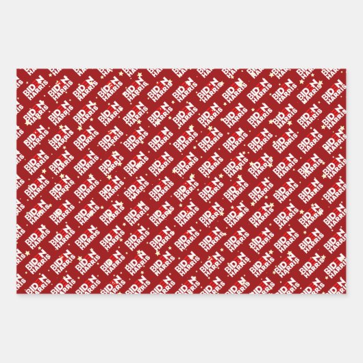 Joe Biden Kamala Harris kerstkraft Trio Gift Inpakpapier Vel (Voorkant)