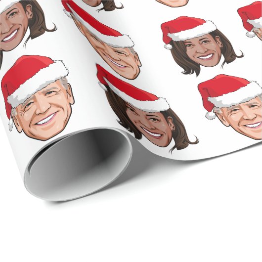Joe Biden & Kamala Harris Kerstmis Cadeaupapier (Rol Hoek)