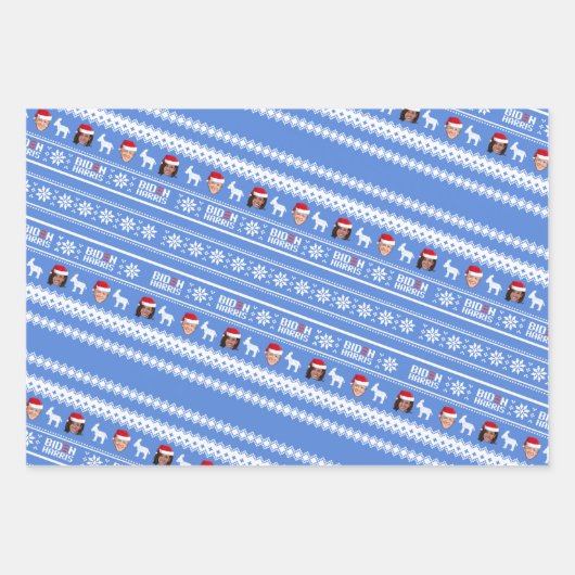 Joe Biden & Kamala Harris Kerstmis Inpakpapier Vel (Voorkant)