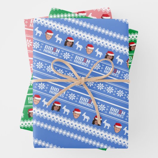 Joe Biden & Kamala Harris Kerstmis Inpakpapier Vel (In situ)