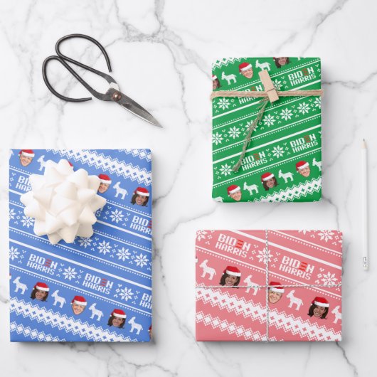 Joe Biden & Kamala Harris Kerstmis Inpakpapier Vel (Voorkant)