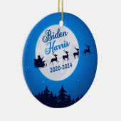Joe Biden Kamala Harris kerstrenderaaraaraaraarske Keramisch Ornament (Rechts)