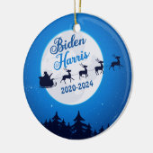 Joe Biden Kamala Harris kerstrenderaaraaraaraarske Keramisch Ornament (Links)