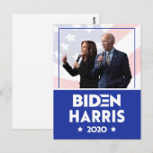 JOE BIDEN KAMALA HARRIS MICROPHONE Speech 2020 Briefkaart (Voorkant / Achterkant)