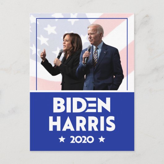 JOE BIDEN KAMALA HARRIS MICROPHONE Speech 2020 Briefkaart (Voorkant)