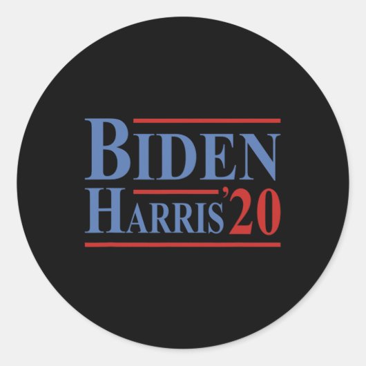 Joe Biden Kamala Harris President Liberaal Democra Ronde Sticker (Voorkant)