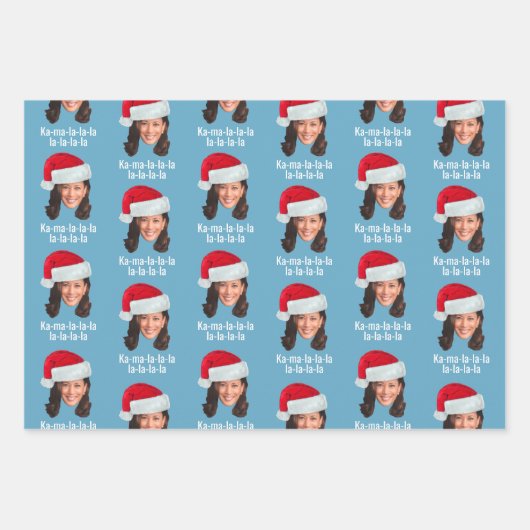 Joe Biden Kamala Harris Santa Hat Funny Kerstmis Inpakpapier Vel (Voorkant 2)