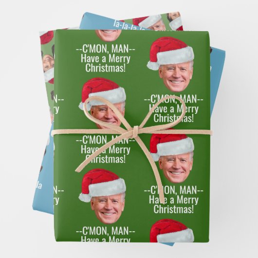 Joe Biden Kamala Harris Santa Hat Funny Kerstmis Inpakpapier Vel (In situ)