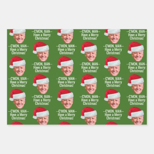 Joe Biden Kamala Harris Santa Hat Funny Kerstmis Inpakpapier Vel (Voorkant)