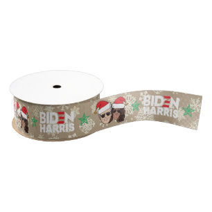 Joe Biden Kamala Harris Taupe met kerstcadeaus Grosgrain Lint