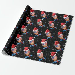 joe biden kerst santa hat cadeaupapier