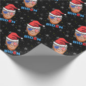 joe biden kerst santa hat cadeaupapier (Hoek)