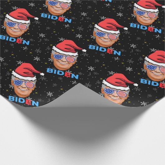 joe biden kerst santa hat cadeaupapier (Hoek)