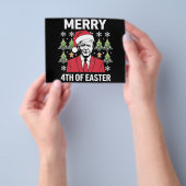 Joe Biden Kerst Santa Hoed Gelukkig 4e Pasen  Flyer (Hand)