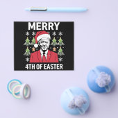 Joe Biden Kerst Santa Hoed Gelukkig 4e Pasen  Flyer (Enkel)