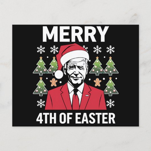 Joe Biden Kerst Santa Hoed Gelukkig 4e Pasen  Flyer (Voorkant)