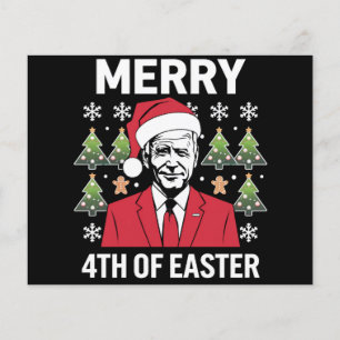 Joe Biden Kerst Santa Hoed Gelukkig 4e Pasen Flyer