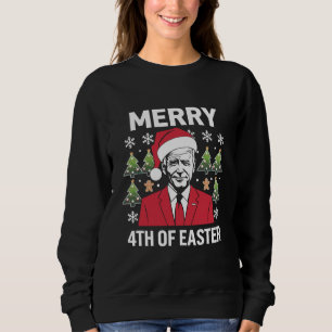 Joe Biden Kerst Santa Hoed Gelukkig 4e Pasen  Trui