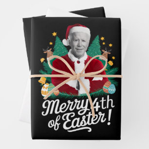 Joe Biden Kerst Santa Kerstmis 4e Pasen Xmas Inpakpapier Vel