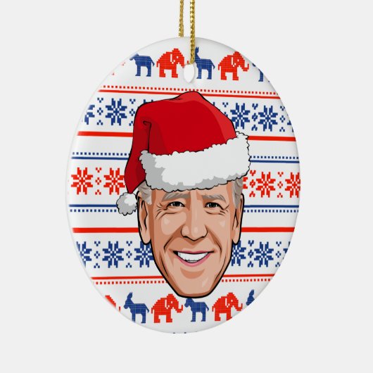 Joe Biden kerstkeramisch Ornament (Rechts)